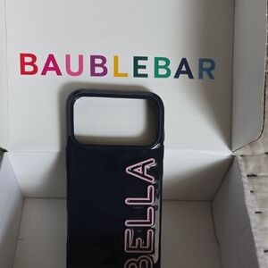 BaubleBar Navy Phone Case with Pink Lettering For IPhone 17
